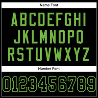 Custom Football Jersey - Black Black-Neon Green Mesh Authentic