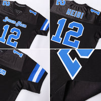 Custom Football Jersey - Black Royal-White Mesh Authentic