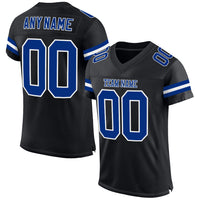 Custom Football Jersey - Black Royal-White Mesh Authentic