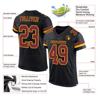 Custom Football Jersey - Black Burgundy-Gold Mesh Authentic