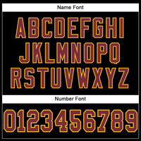 Custom Football Jersey - Black Burgundy-Gold Mesh Authentic