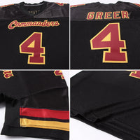 Custom Football Jersey - Black Burgundy-Gold Mesh Authentic