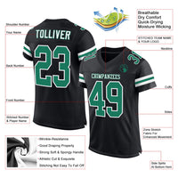 Custom Football Jersey - Black Kelly Green-White Mesh Authentic