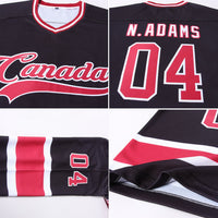 Custom Hockey Jersey - Black Maroon-White