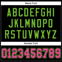 Custom Football Jersey - Black Pink-Neon Green Mesh Authentic