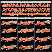 Custom Baseball Jersey - Black Orange Pinstripe Orange-White Authentic