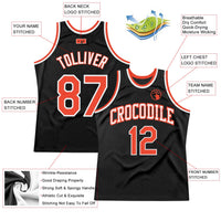 Custom Basketball Jersey - Black Orange-White Authentic Throwback
