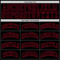 Custom Basketball Jersey - Black Black-Red Authentic Throwback