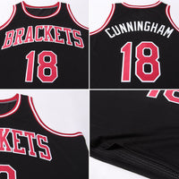 Custom Basketball Jersey - Black Maroon-White Authentic Throwback