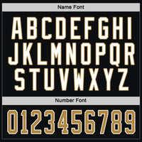 Custom Hockey Jersey - Black Old Gold-White