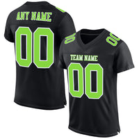 Custom Football Jersey - Black Neon Green-White Mesh Authentic