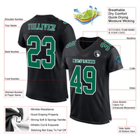 Custom Football Jersey - Black Kelly Green-White Mesh Authentic