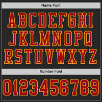 Custom Football Jersey - Black Red-Gold Mesh Authentic