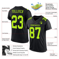 Custom Football Jersey - Black Neon Green Mesh Authentic