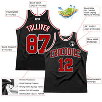Custom Basketball Jersey - Black Red-White Authentic Throwback