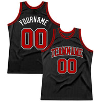 Custom Basketball Jersey - Black Red-White Authentic Throwback