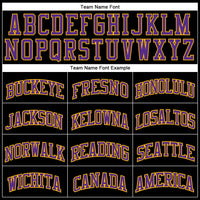 Custom Basketball Jersey - Black Gold Pinstripe Purple-Gold Authentic