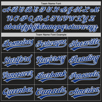 Custom Baseball Jersey - Black Royal Pinstripe Royal-White Authentic