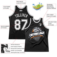 Custom Basketball Jersey - Black White-Gray Authentic Throwback