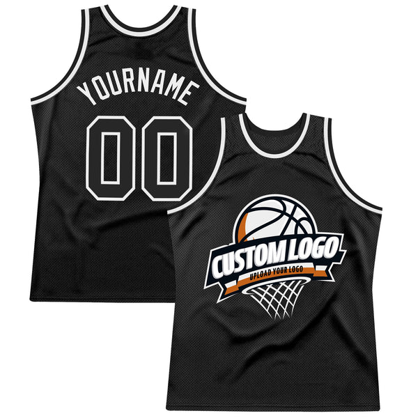 Custom Basketball Jersey - Black White Authentic Throwback