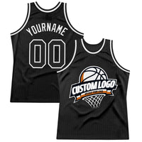 Custom Basketball Jersey - Black White Authentic Throwback