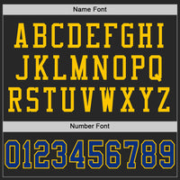 Custom Football Jersey - Black Royal-Yellow Mesh Authentic