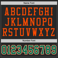 Custom Football Jersey - Black Kelly Green-Orange Mesh Authentic