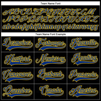Custom Hockey Jersey - Black Royal-Yellow Lace Neck