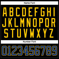 Custom Hockey Jersey - Black Royal-Yellow Lace Neck