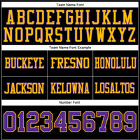 Custom Football Jersey - Black Purple-Gold Authentic