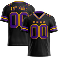 Custom Football Jersey - Black Purple-Gold Authentic