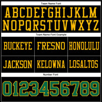 Custom Football Jersey - Black Kelly Green-Gold Authentic