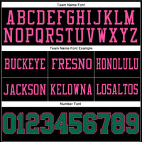 Custom Football Jersey - Black Kelly Green-Pink Authentic