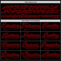 Custom Hockey Jersey - Black Red Lace Neck