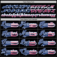 Custom Hockey Jersey - Black USA Flag Royal-Red