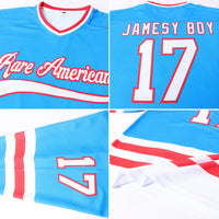 Custom Hockey Jersey - Blue White-Red