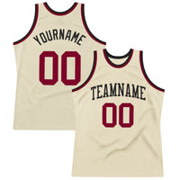 Custom Basketball Jersey - Cream Maroon-Black Authentic Throwback