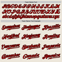 Custom Baseball Jersey - Cream Black Pinstripe Red Black-White Authentic