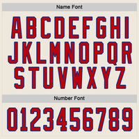 Custom Hockey Jersey - Cream Red-Royal