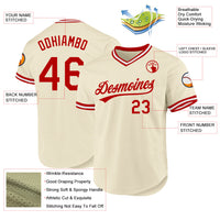 Custom Baseball Jersey - Cream Red-White Authentic Throwback