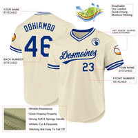 Custom Baseball Jersey - Cream Royal-White Authentic Throwback
