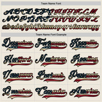 Custom Hockey Jersey - Cream Vintage USA Flag Black-Maroon Lace Neck