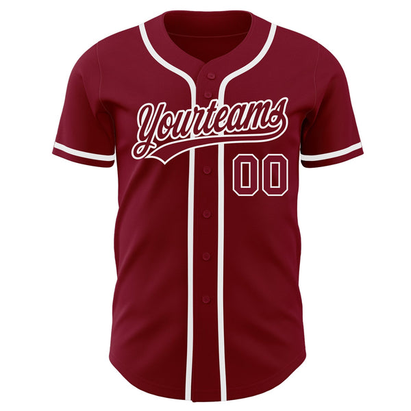 Custom Baseball Jersey - Crimson Crimson-White Authentic