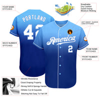Custom Baseball Jersey - Light Blue White-Royal Authentic Fade Fashion