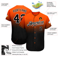 Custom Baseball Jersey - Orange Black-White Authentic Fade Fashion