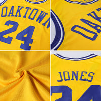 Custom Basketball Jersey - Gold Purple-White Authentic Throwback