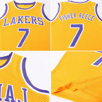 Custom Basketball Jersey - Gold Purple-White Authentic Throwback
