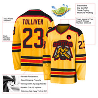 Custom Hockey Jersey - Gold Black-Red