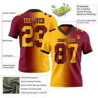 Custom Football Jersey - Maroon Gold-Black Authentic Gradient Fashion
