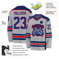 Custom Hockey Jersey - Gray Royal-Red